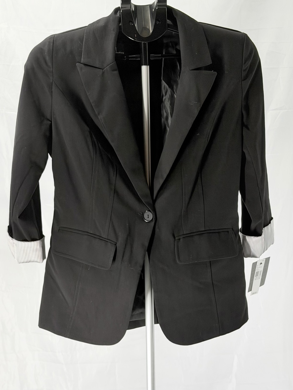 Iz Byer Black Stretch Blazer Jacket M NWT Women Office Casual Business Lined
